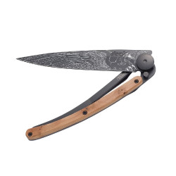 Couteau de Poche Pliant Ultra léger avec Clip Ceinture, 37g, Black, Genévrier, Aigle