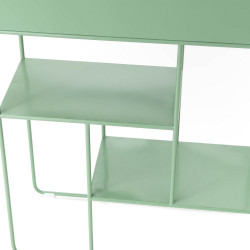 Console porte-plante en métal vert 60x25x80