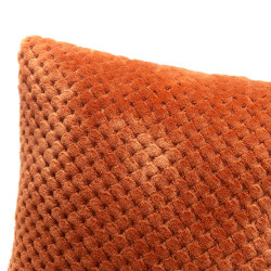 Coussin Damier terracotta 40x40