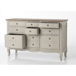 Commode 9 tiroirs beige Maddy