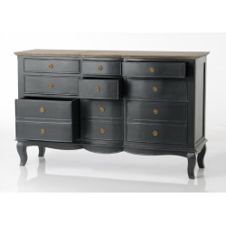 Commode 9 tiroirs gris Maddy