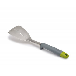 Spatule à trous acier gris et verte