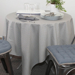 Nappe plastifiée 200x150 cm éventails gris