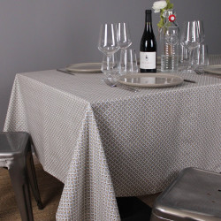 Nappe plastifiée 200x150 cm Eventails natural Sud Etoffe