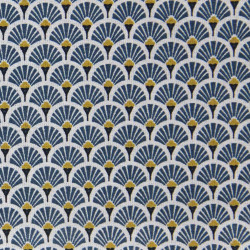 Nappe Éventails, turquoise-gris ou bleu-jaune, ronde Ø160 cm, 100
