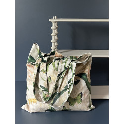 Sac shopping pivoine blanche Velvet 45x45cm