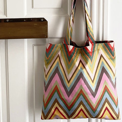 Sac Shopping Velvet Chevrons Vanilla Sky 45x45x64