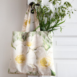 Sac Shopping Velvet Fleurs blanches Vanilla Sky 45x45x64