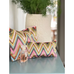 Pochette grand modèle chevron multicolore Velvet