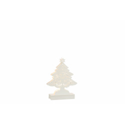 Sapin de Noël décoratif Led bois blanc small 