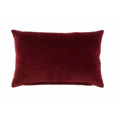 Coussin miroir rectangulaire coton rouge/argent 