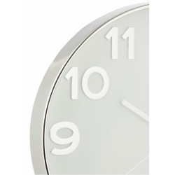 Horloge chiffres arabes plastique argent 