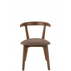 Chaise   coussin vintage bois marron 