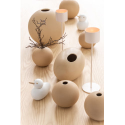 Vase boule céramique beige medium 