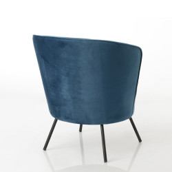 Fauteuil velours bleu Méredith 