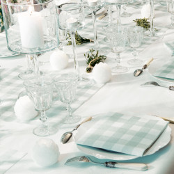 Serviettes jetables vichy vert 25x25