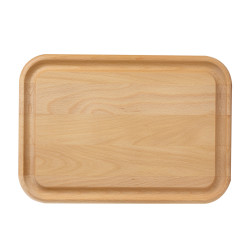 Planche rectangle avec rigole 37x25 cm en hêtre
