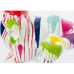 Gorille  trash 110 cm blanc et multicolore en résine