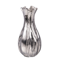 Vase galbé césar silver 23 cm table passion 