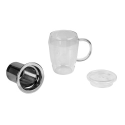 Mug infuseur en verre tisanière rouge 43 cl : Accessoires pour boissons  chaudes BASTIDE DIFFUSION alimentation bio - botanic®