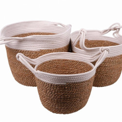 Set de 3 paniers blanc