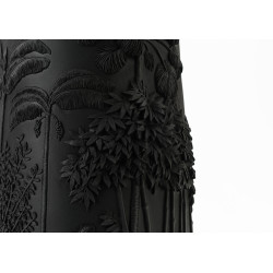 Vase noir feuille H83 en résine 