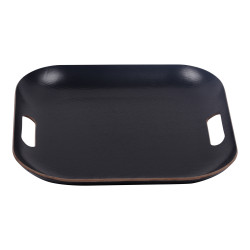 Plateau carré 39 cm noir