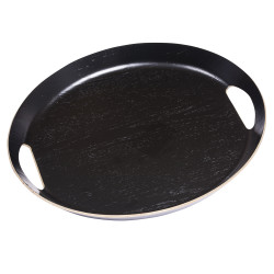 Plateau ovale 46x41 cm noir