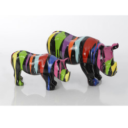 Rhino TRASH noir et multicolore  H: 70cm       