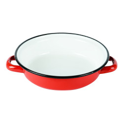 Plat à œuf 18 cm émaillé rouge