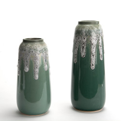 Vase ECUME H : 38 cm  vert en céramique