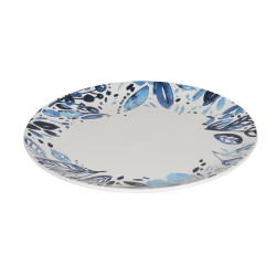 Assiette plate Jardin bleu 27 cm (lot de 6)