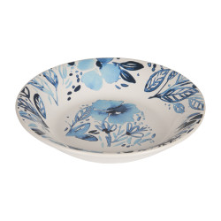 Assiette creuse Jardin bleu 20,5 cm (lot de 6)