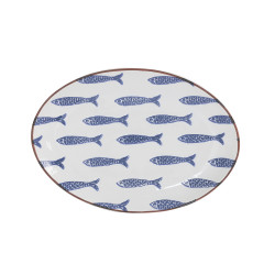 Plat ovale Poissons 40 cm