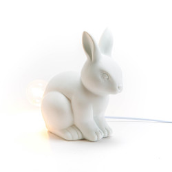 Lampe table lapin en porcelaine  - E27_8W_LED