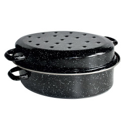 Daubière ovale 42 cm noire kitchen roc