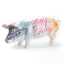 Cochon 90 cm Splash blanc 