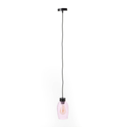 Suspension Charme verre rose  E27_40W