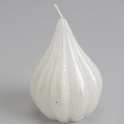 Bougie Poire 7,5 x 10 cm blanc irisé  (lot de 6)
