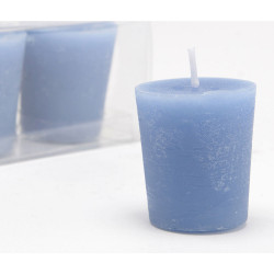 Lot de 4 bougies Votive 4,6 x 5,1 cm bleu mer