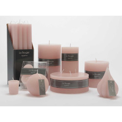 Bougie grande sphère rose (lot de 6)