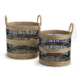 Set de 2 panier mer Egee bleu