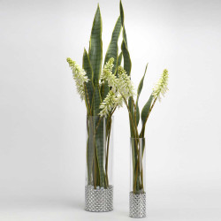 Fleur artificielle Kniphofia jade 71 cm blanc