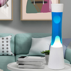 Lampe Lave 40 cm bleu/blanc