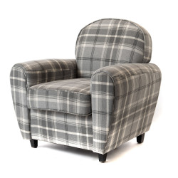 Fauteuil club Tartan gris 