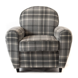 Fauteuil club Tartan gris 