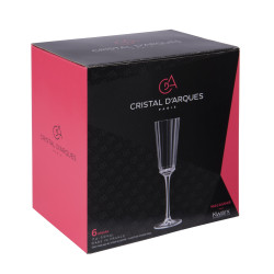 Flûte 17 cl macassar en cristal (lot de 6)