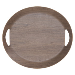 Plateau ovale brun 46 cm en bois