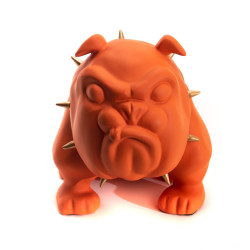 Bulldog origami orange mat