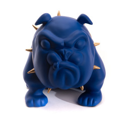 BULLDOG ORIGAMI BLEU MAT  - Bulldog origami bleu mat